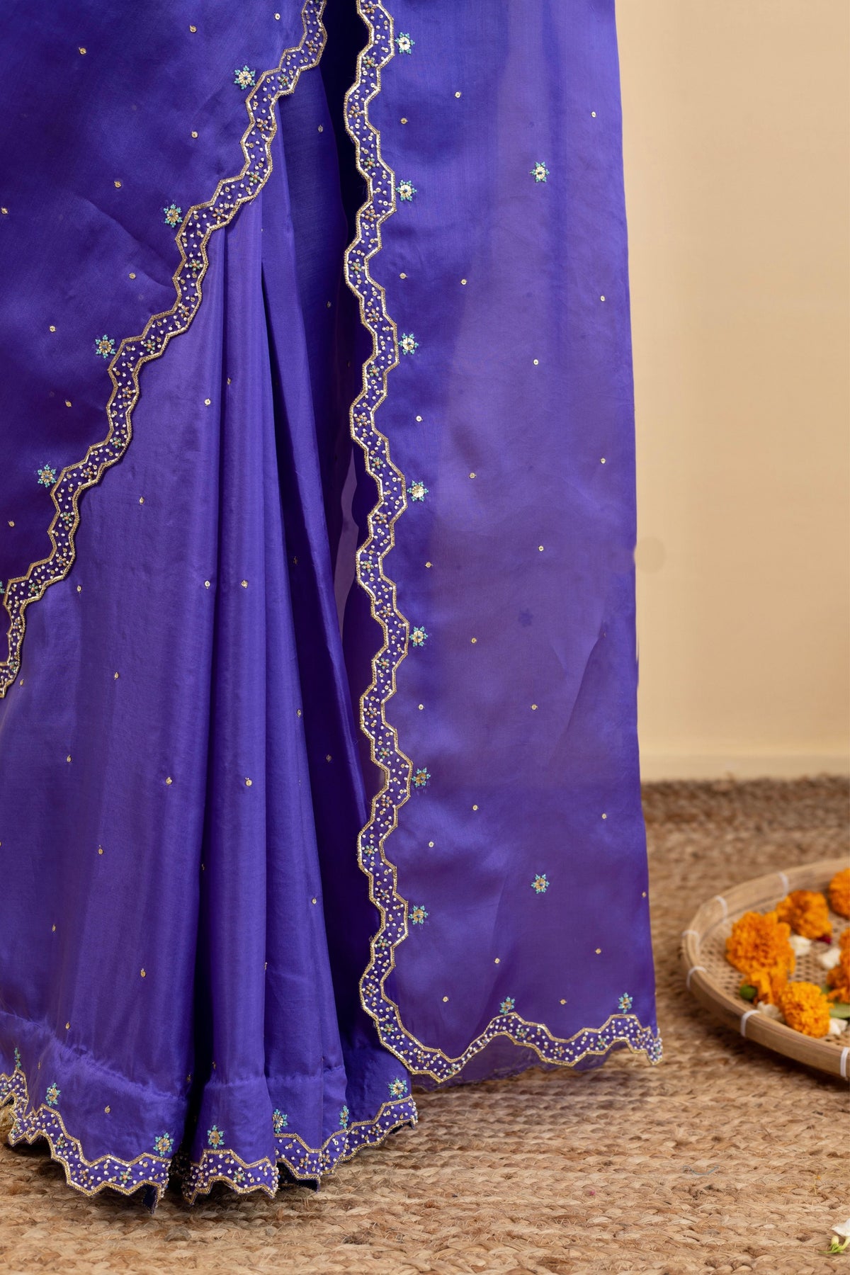 Royal Purple Soha Cutwork Saree