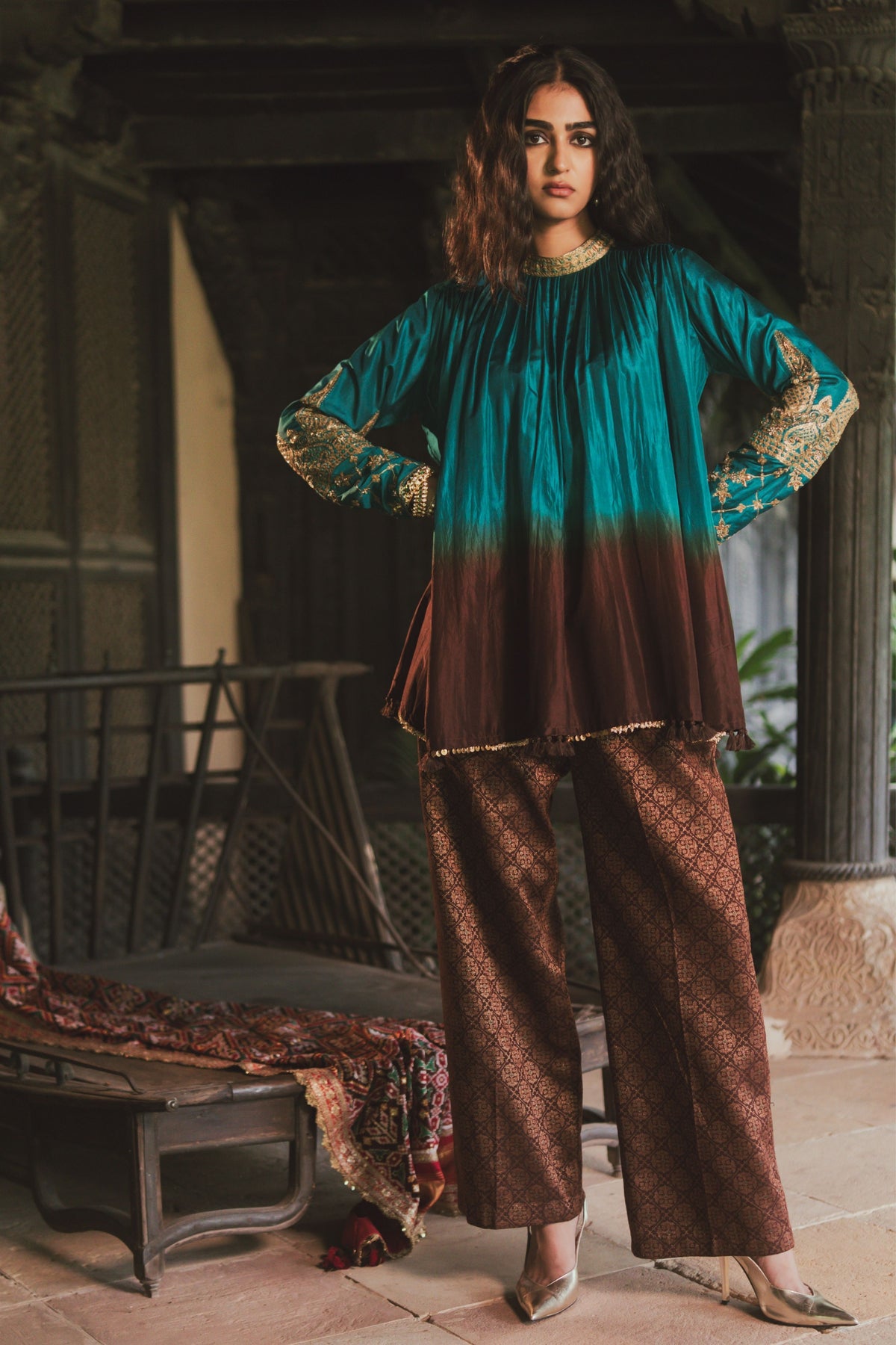 Suhani Brown-teal Tunic Set