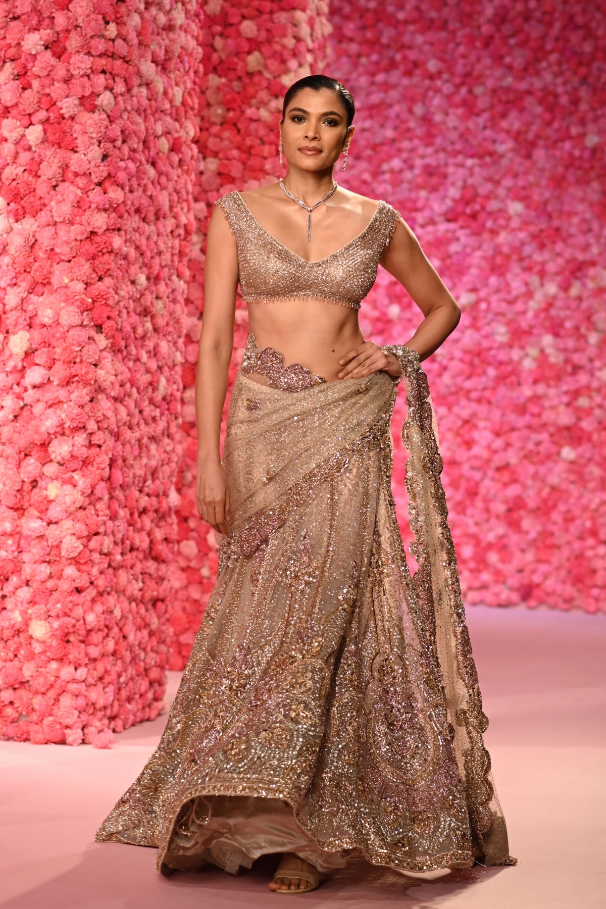 Ella Gold Saree Set