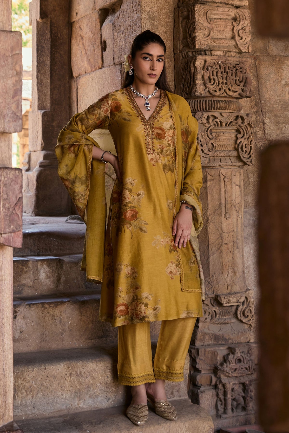Zainab Yellow Kurta Set