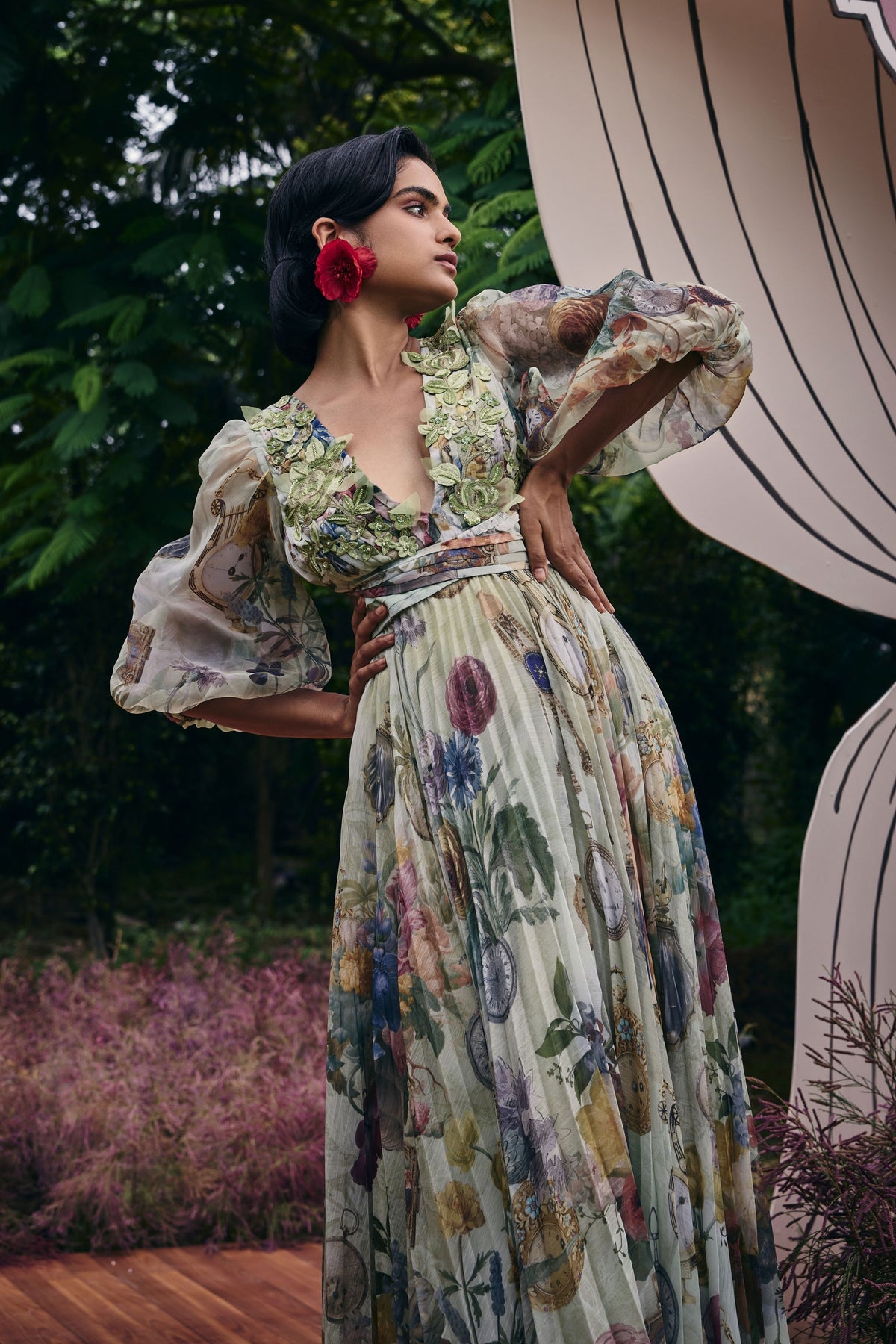 Antiquity Crossover Pleated Maxi