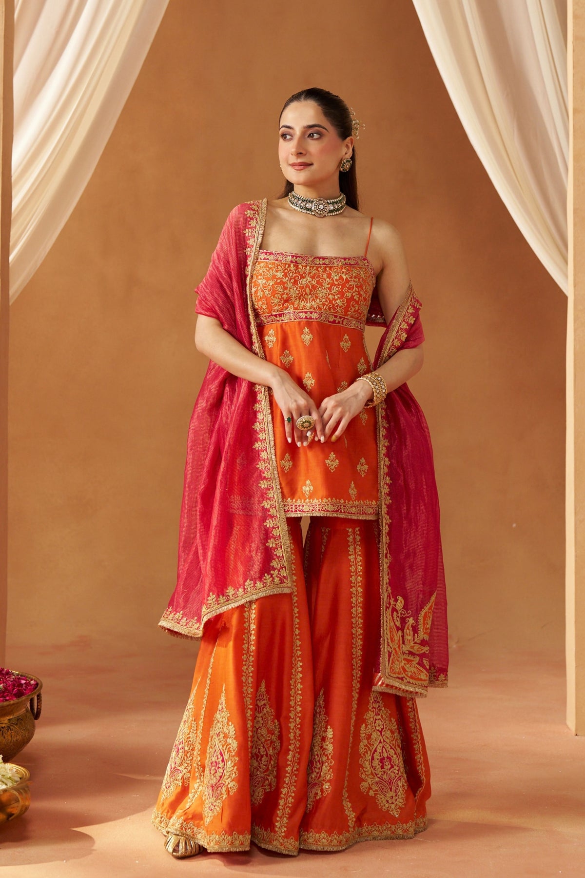 Najma Burnt Orange Kurta Set