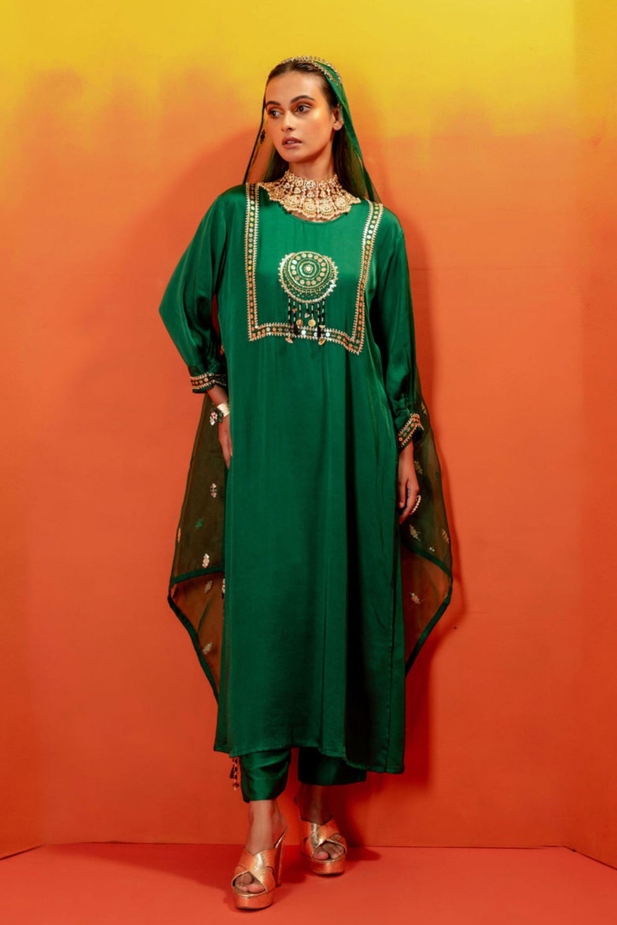 Vani Green Straight Kurta Set