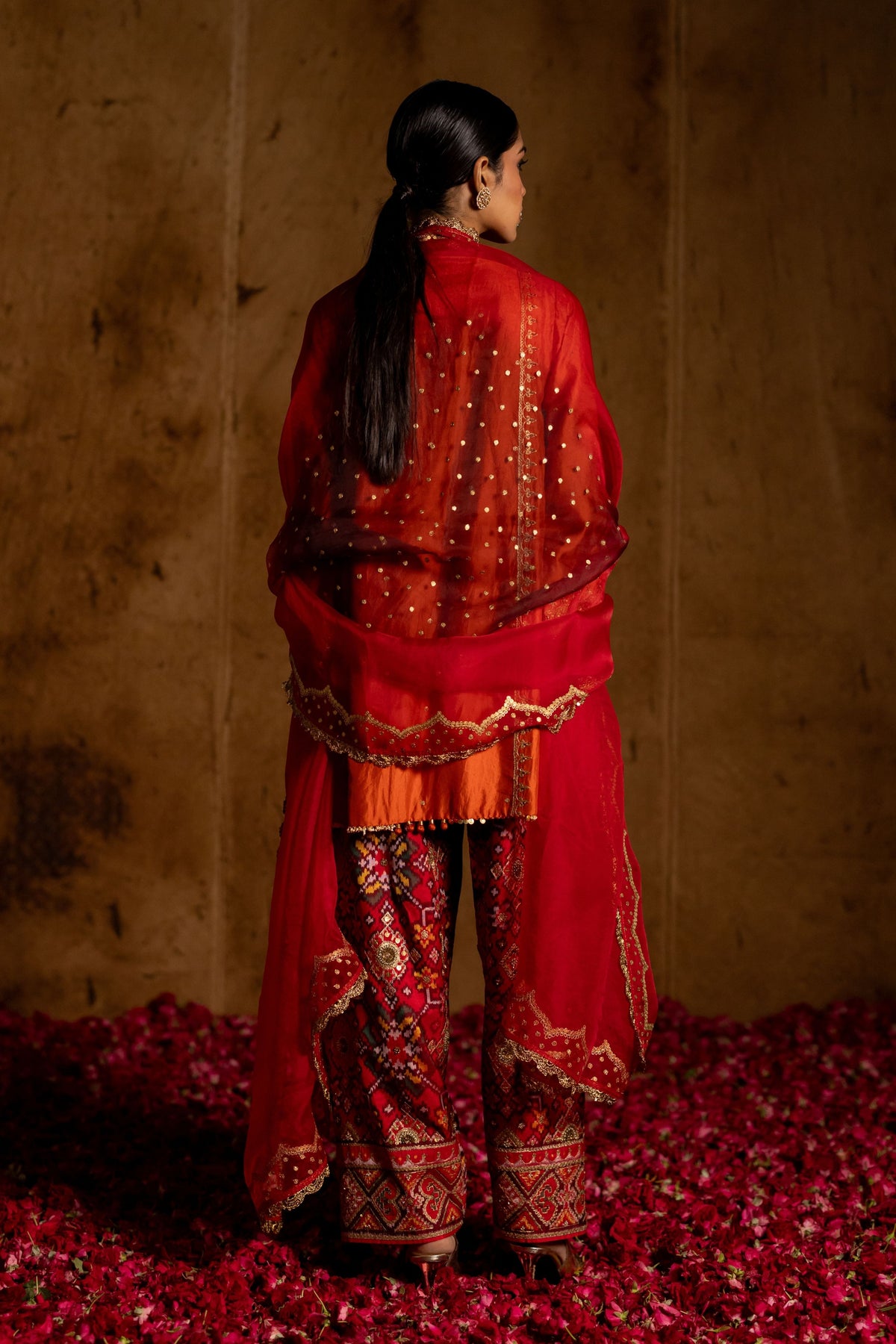 Red Gul Dupatta