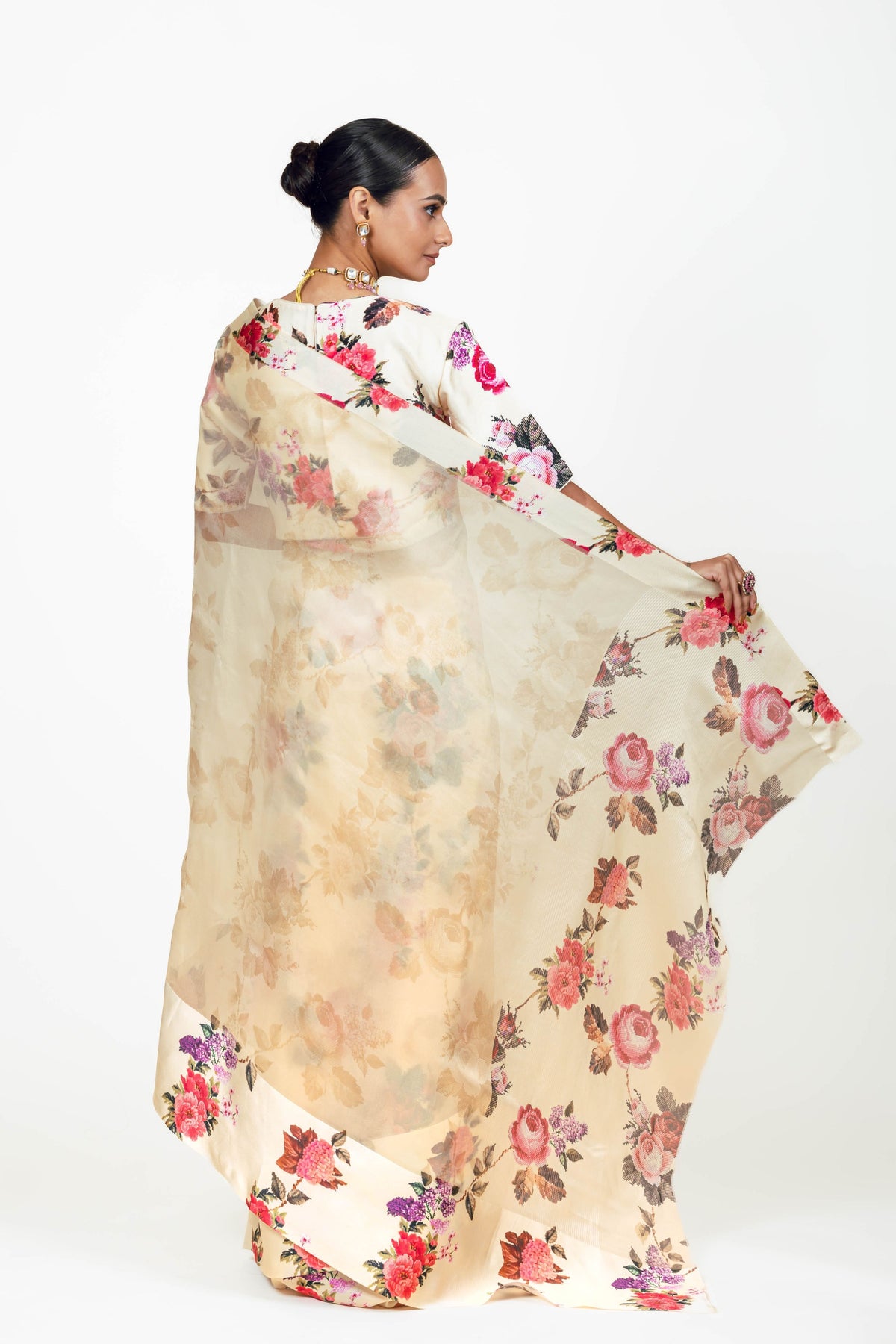 Nila Ivory  Organza Saree