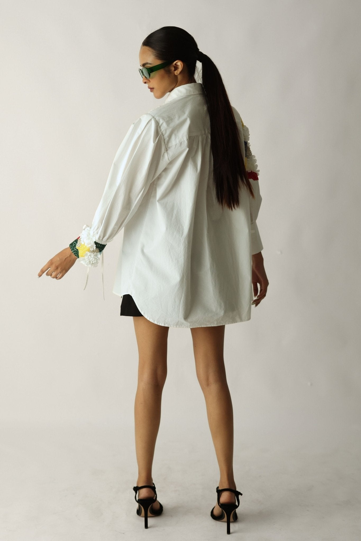 White Prism Sleeve Shirt - Studio Moda - Elahe
