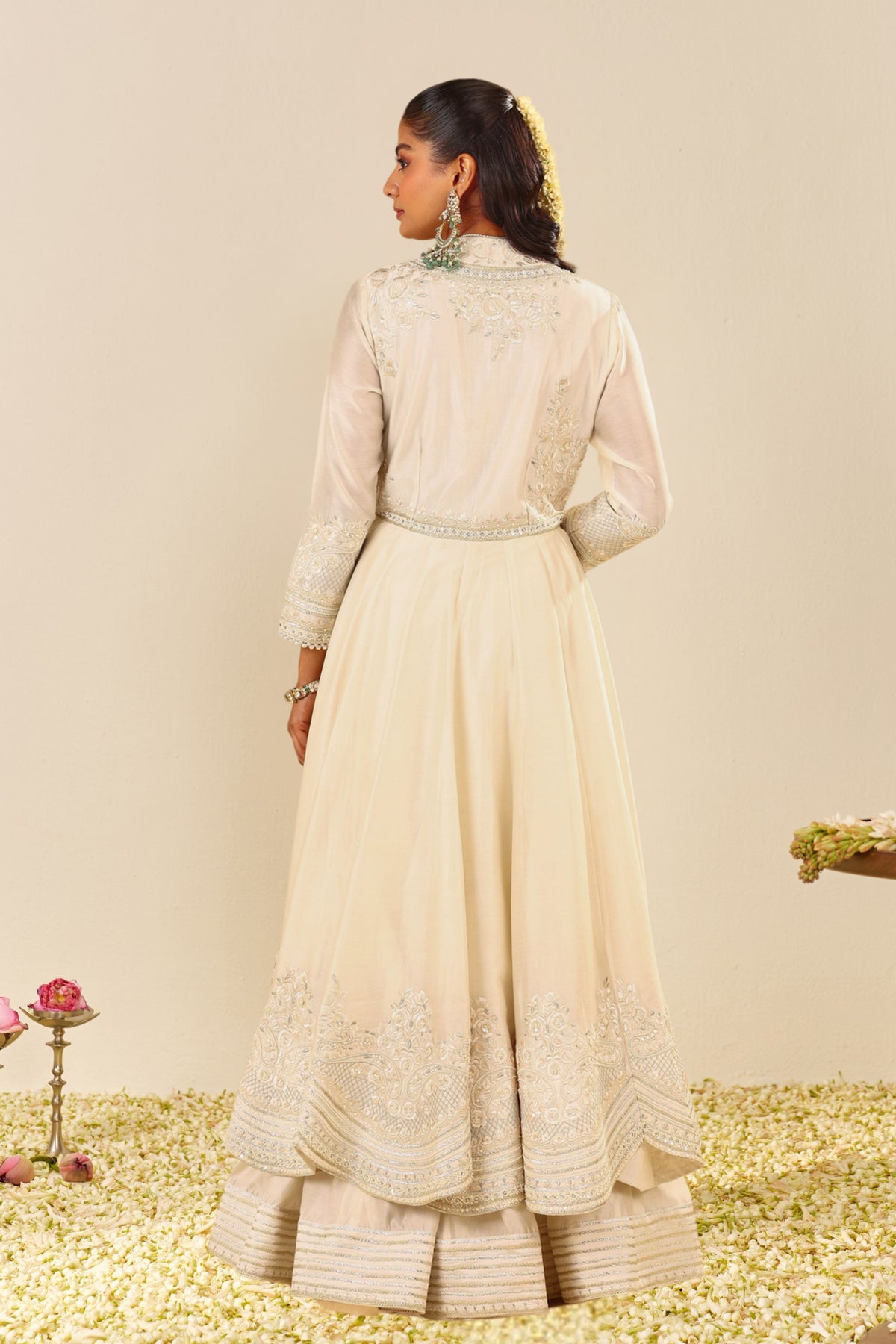 Daisy Ivory Anarkali With Skirt