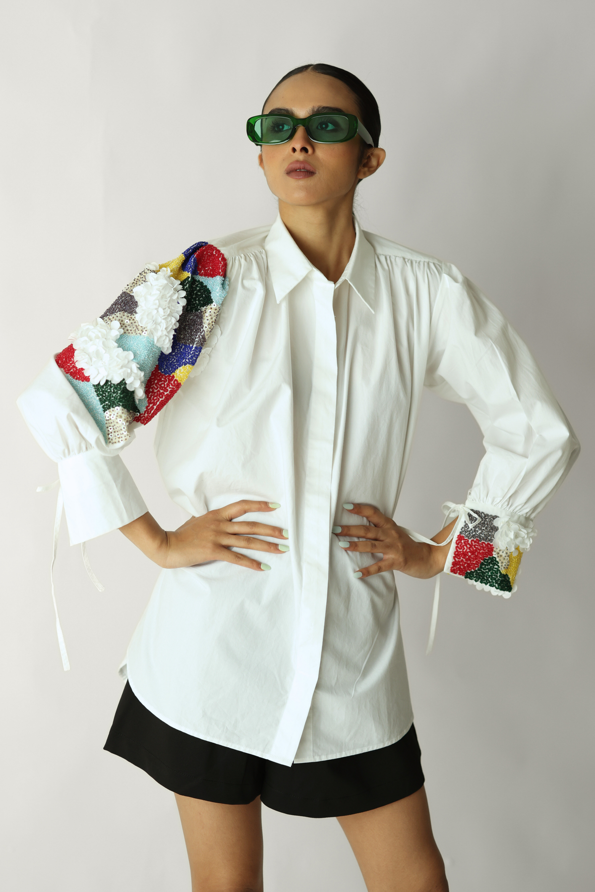 White Prism Sleeve Shirt