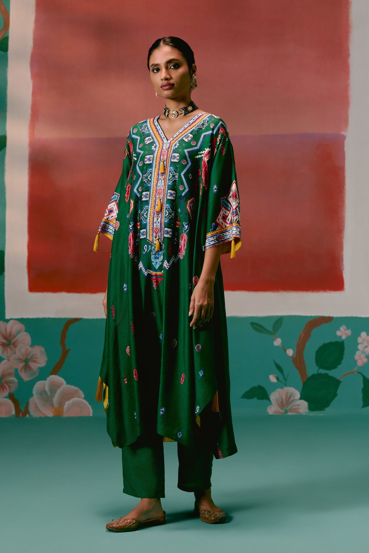 Emerald Aztec Kaftan Set