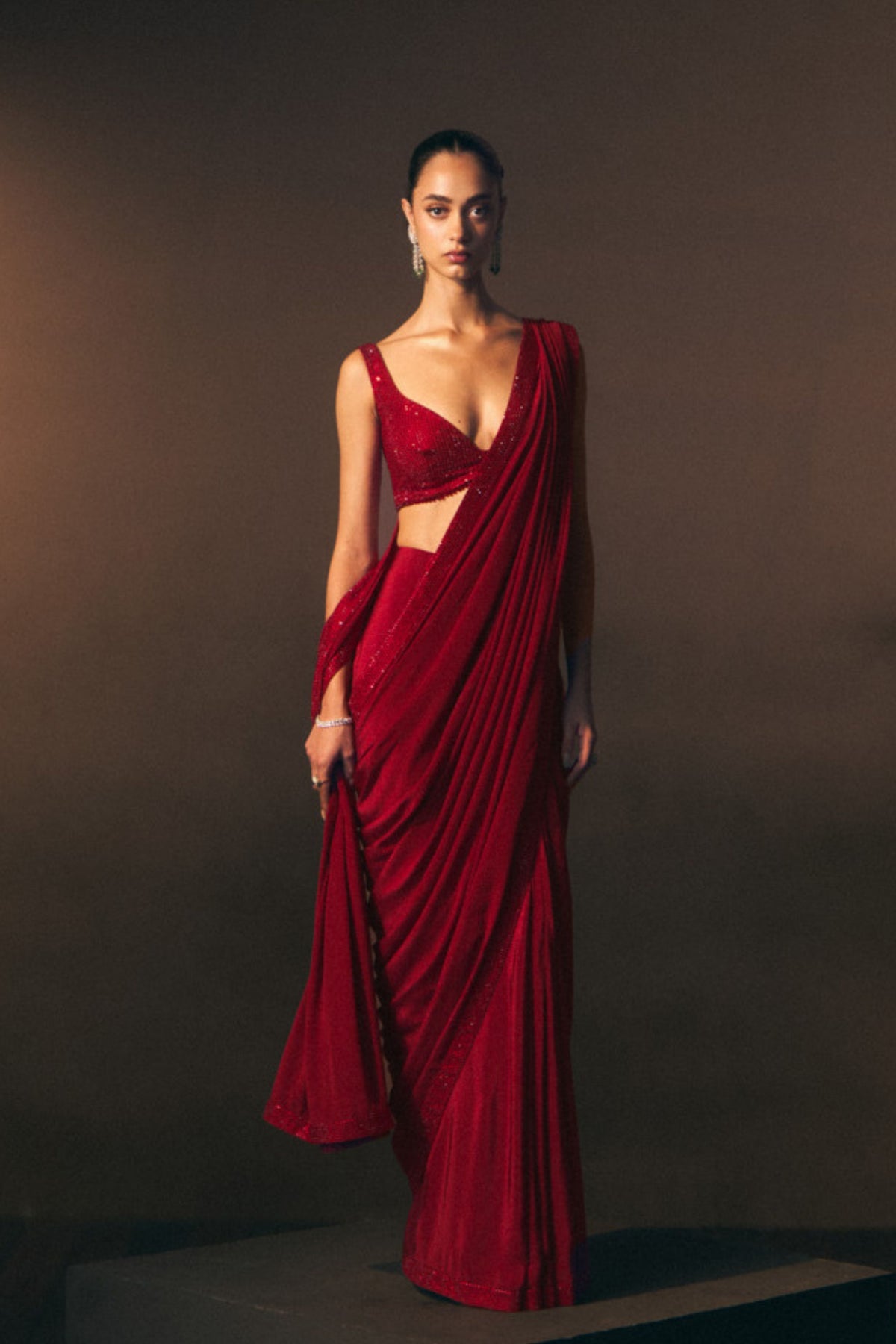 Rouge Saree Set