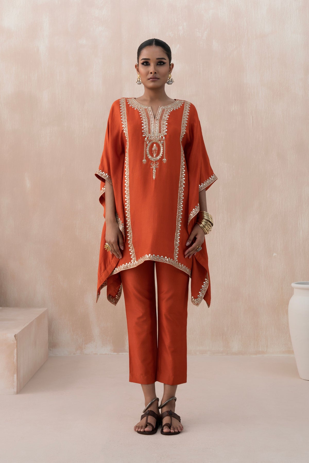 Rust Orange Kaftan Set
