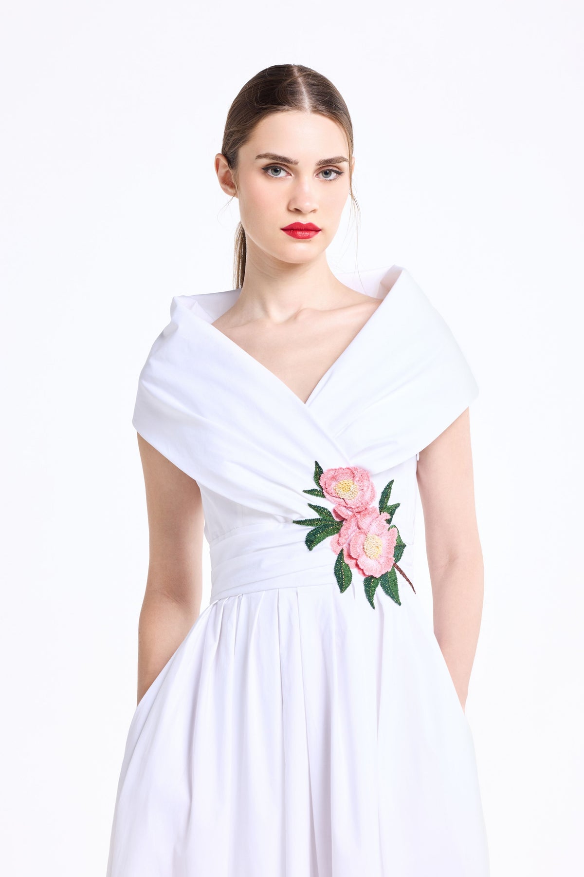 Fixed Waistband Midi Dress