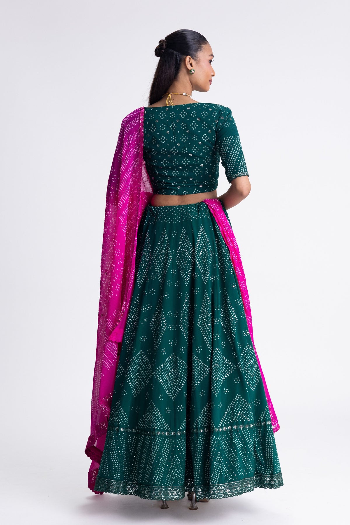 Bandhani Crepe Lehenga Set