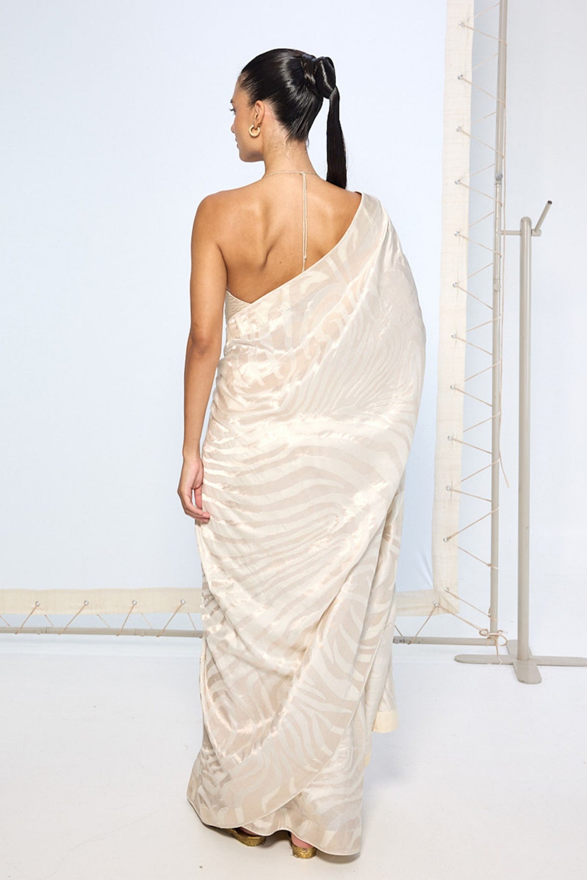Handwoven Ivory Silk Saree