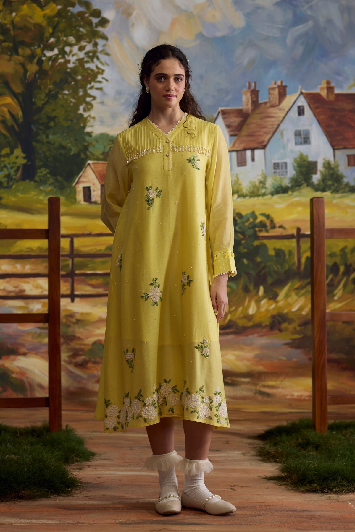 Sunray Floral Beaded Dress