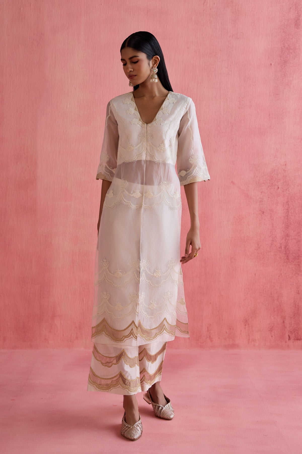 Ada Ivory Jacket Set