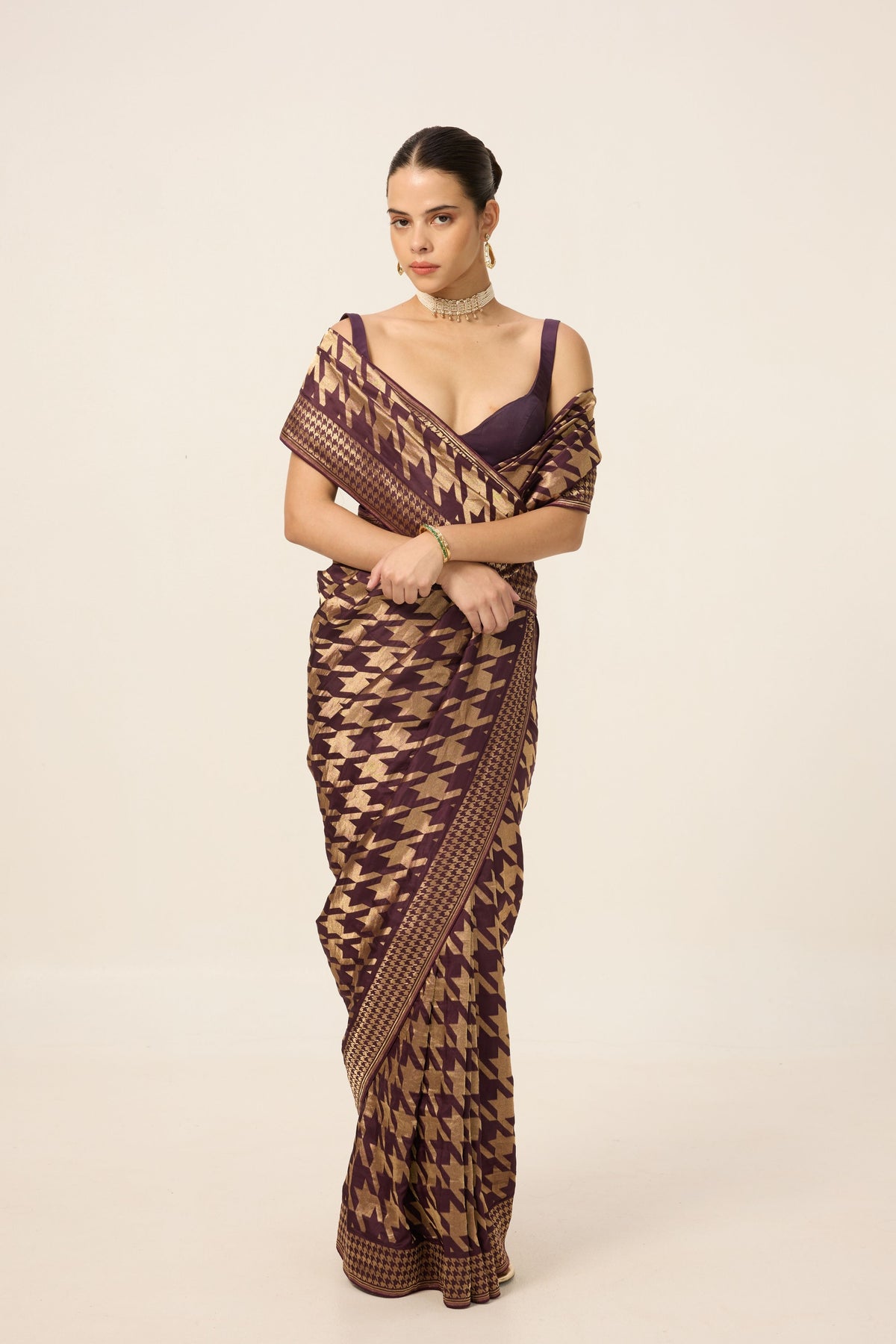 Burgundy Gerum Saree