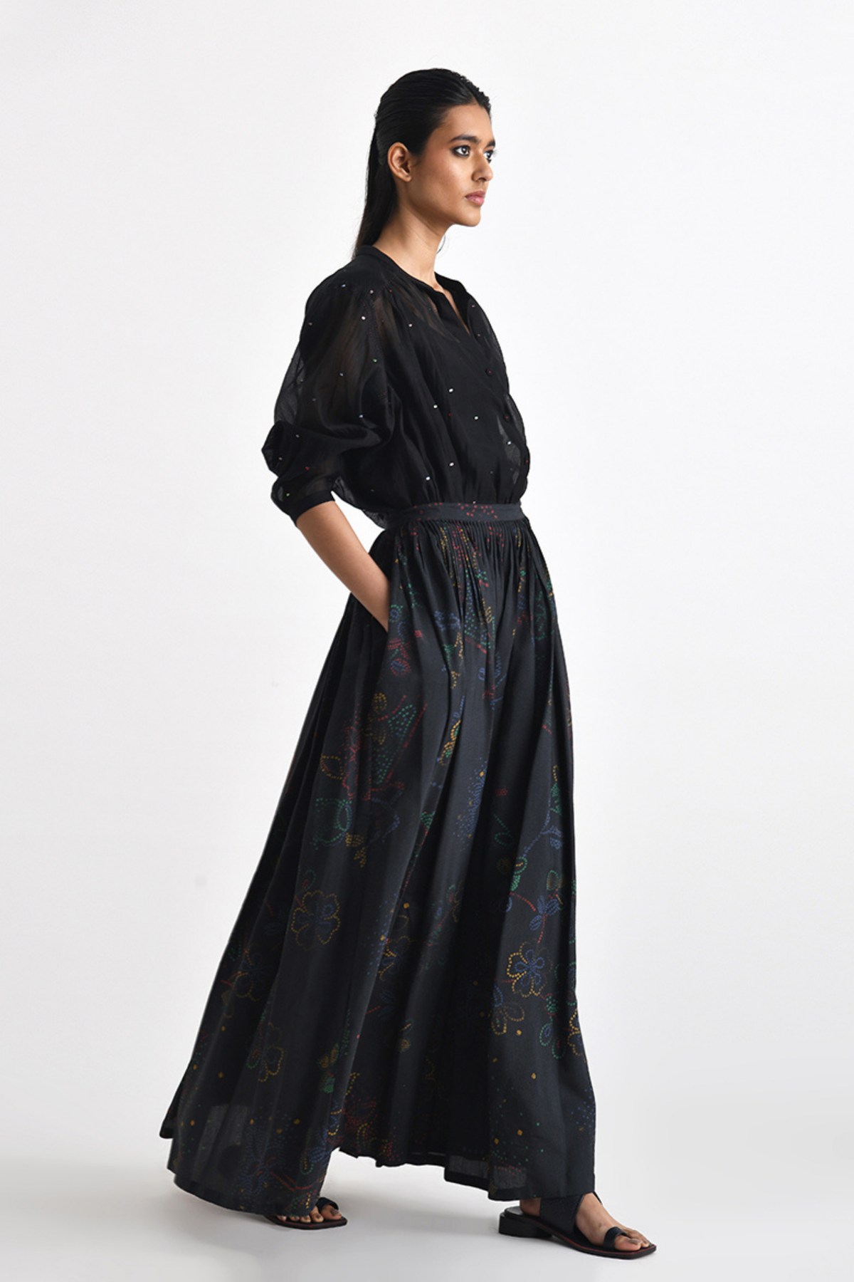 Pella Pleated Black Skirt