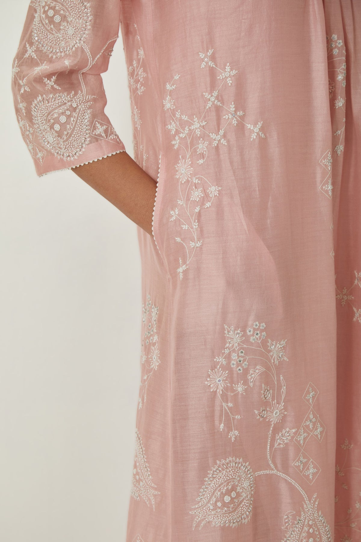 Pink Silk Chanderi Dress