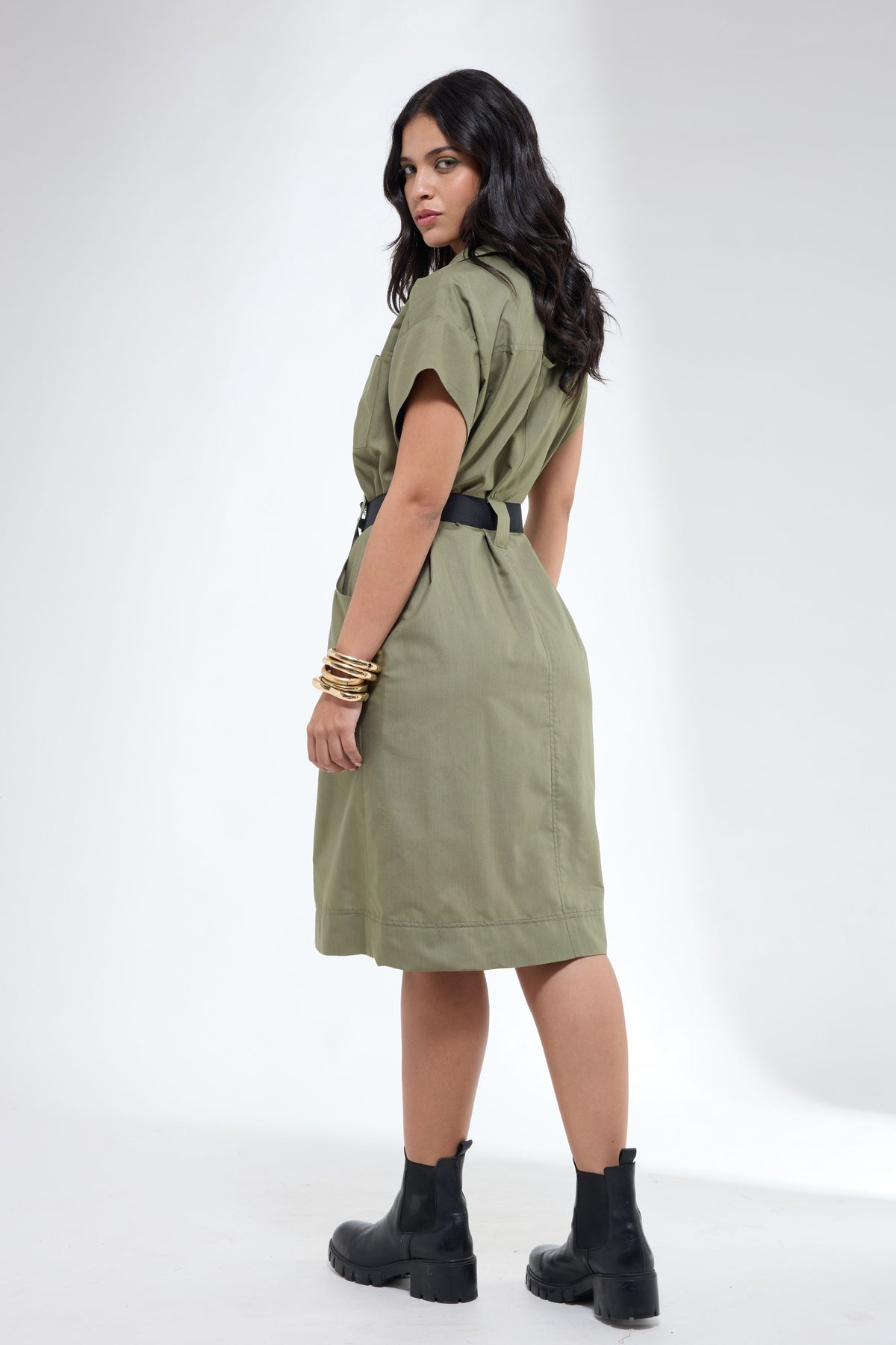 Anti Fit Olive Shirt Dress