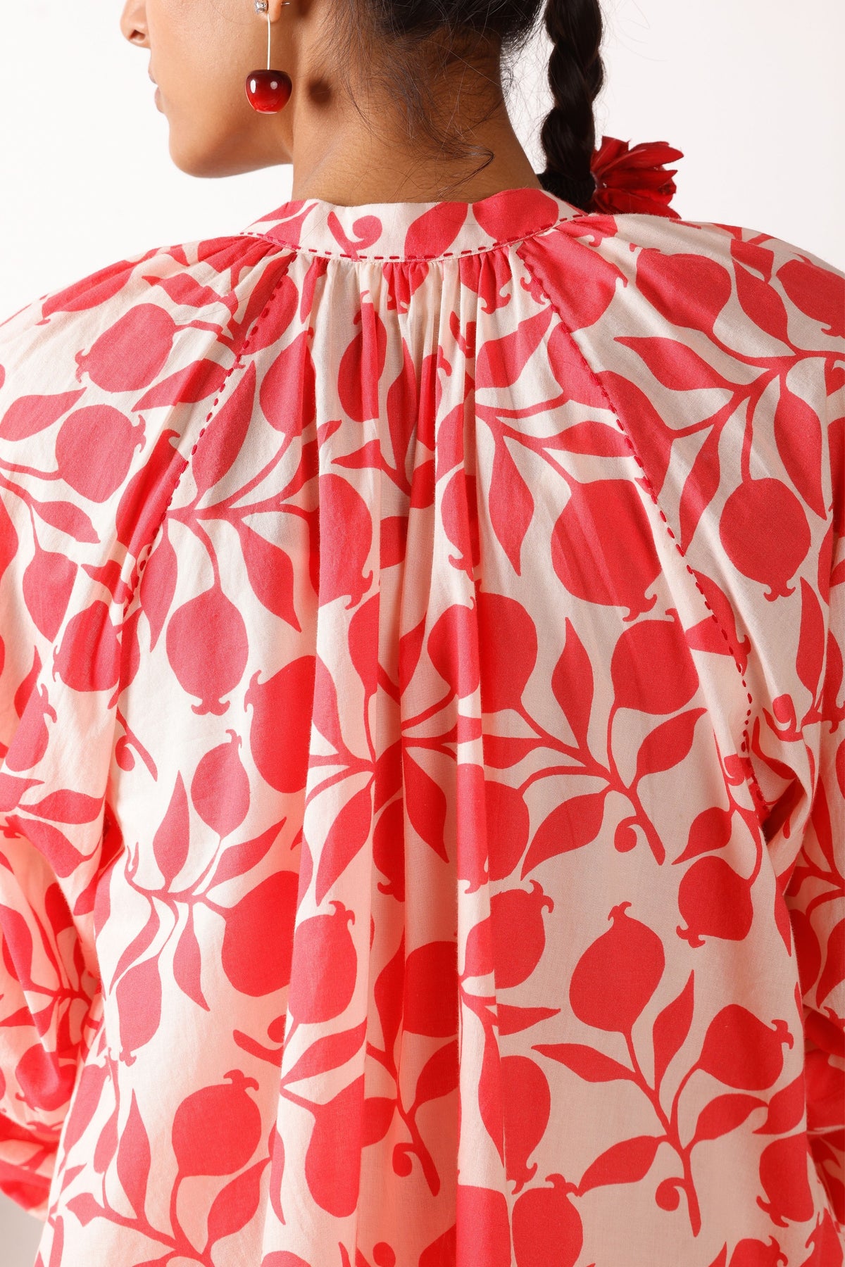 Coral Pomegranate Print Co-ord Set