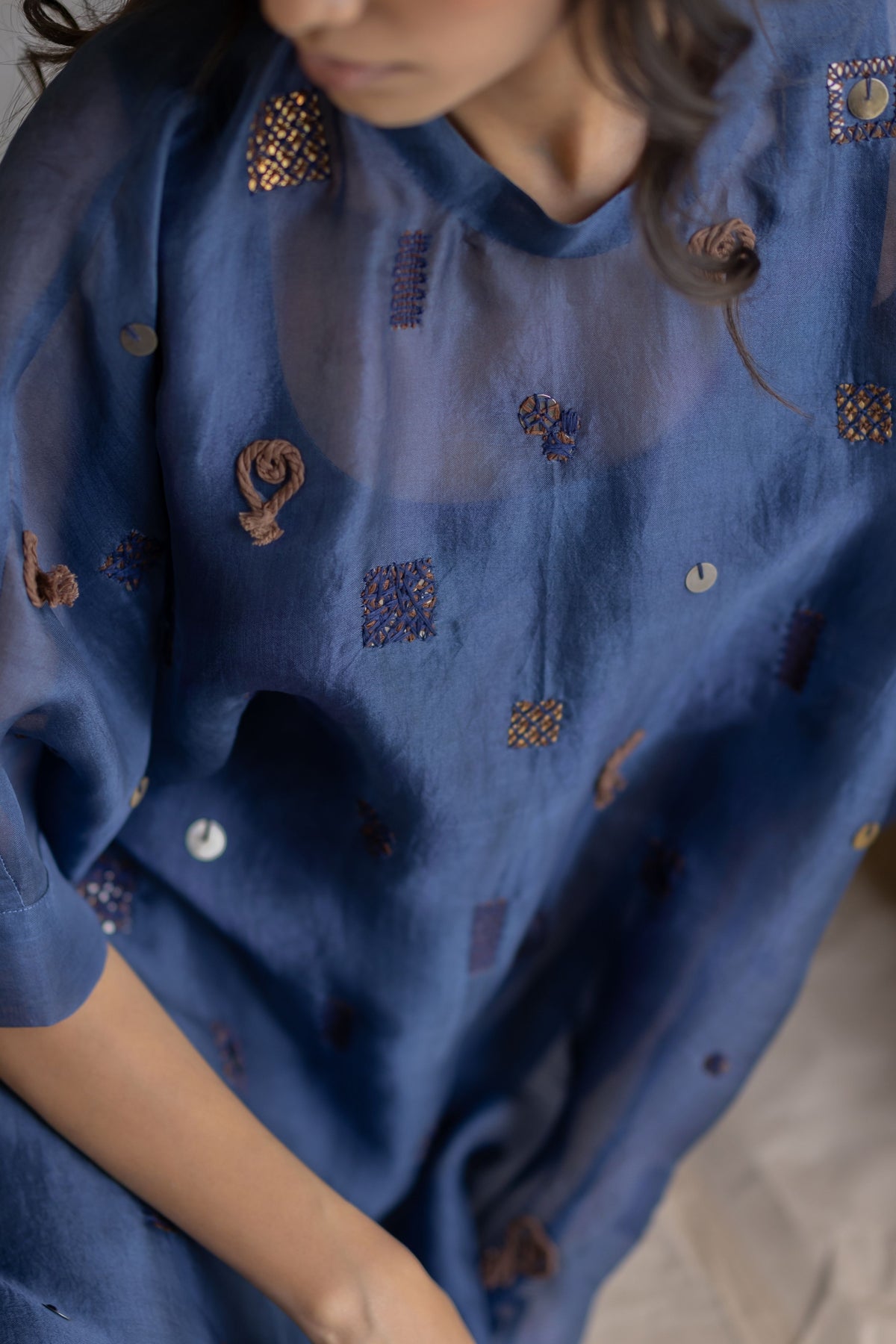 Dark Blue Kaftan Top and Pants
