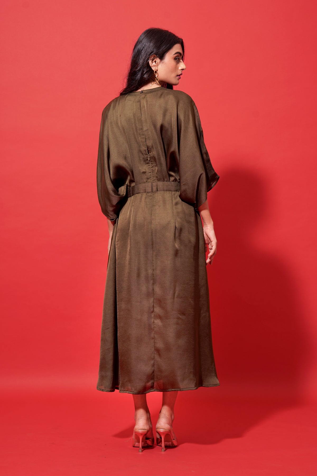 Elena Olive Green Dress