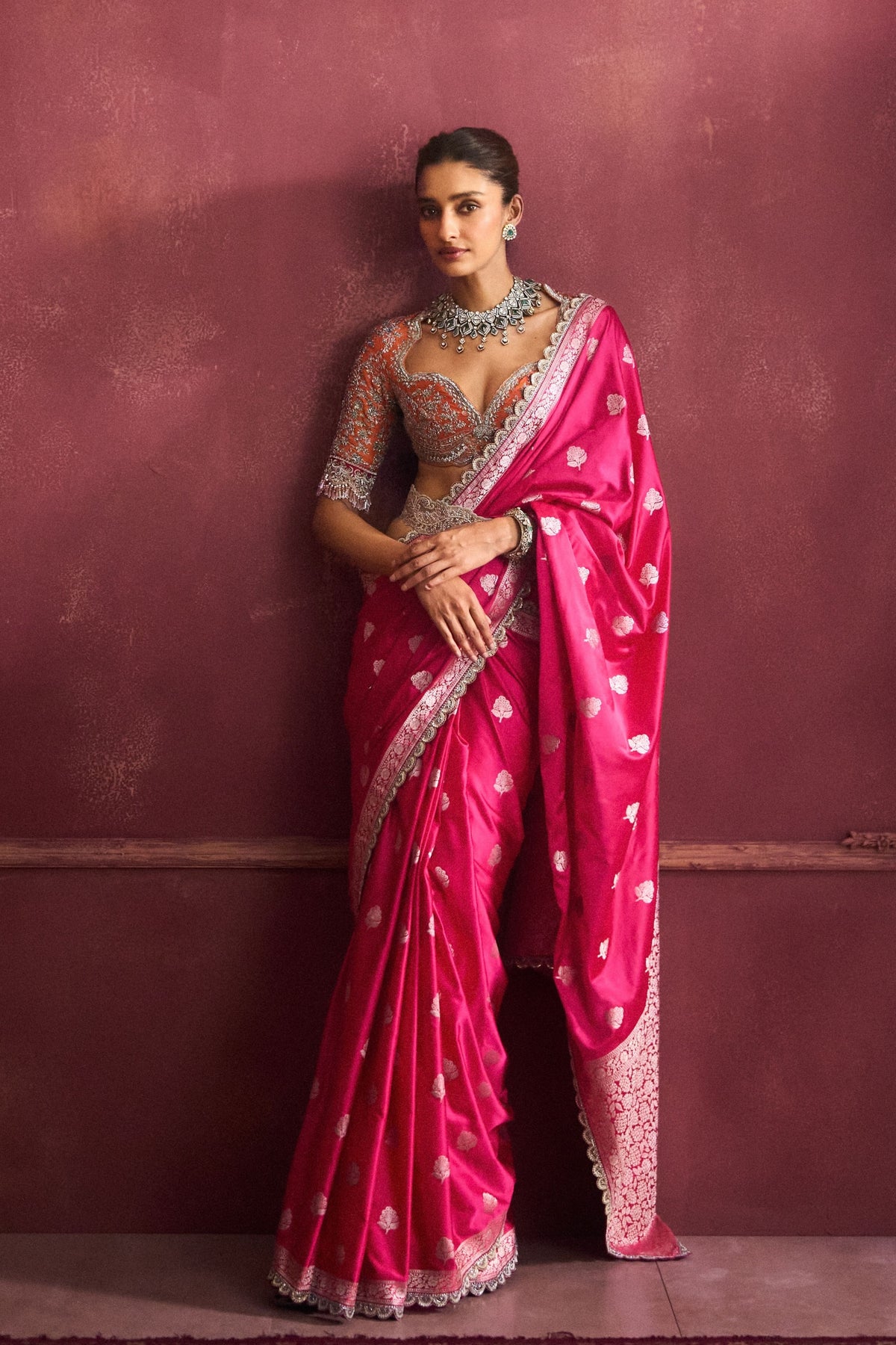 Banarasi Pink Saree Set