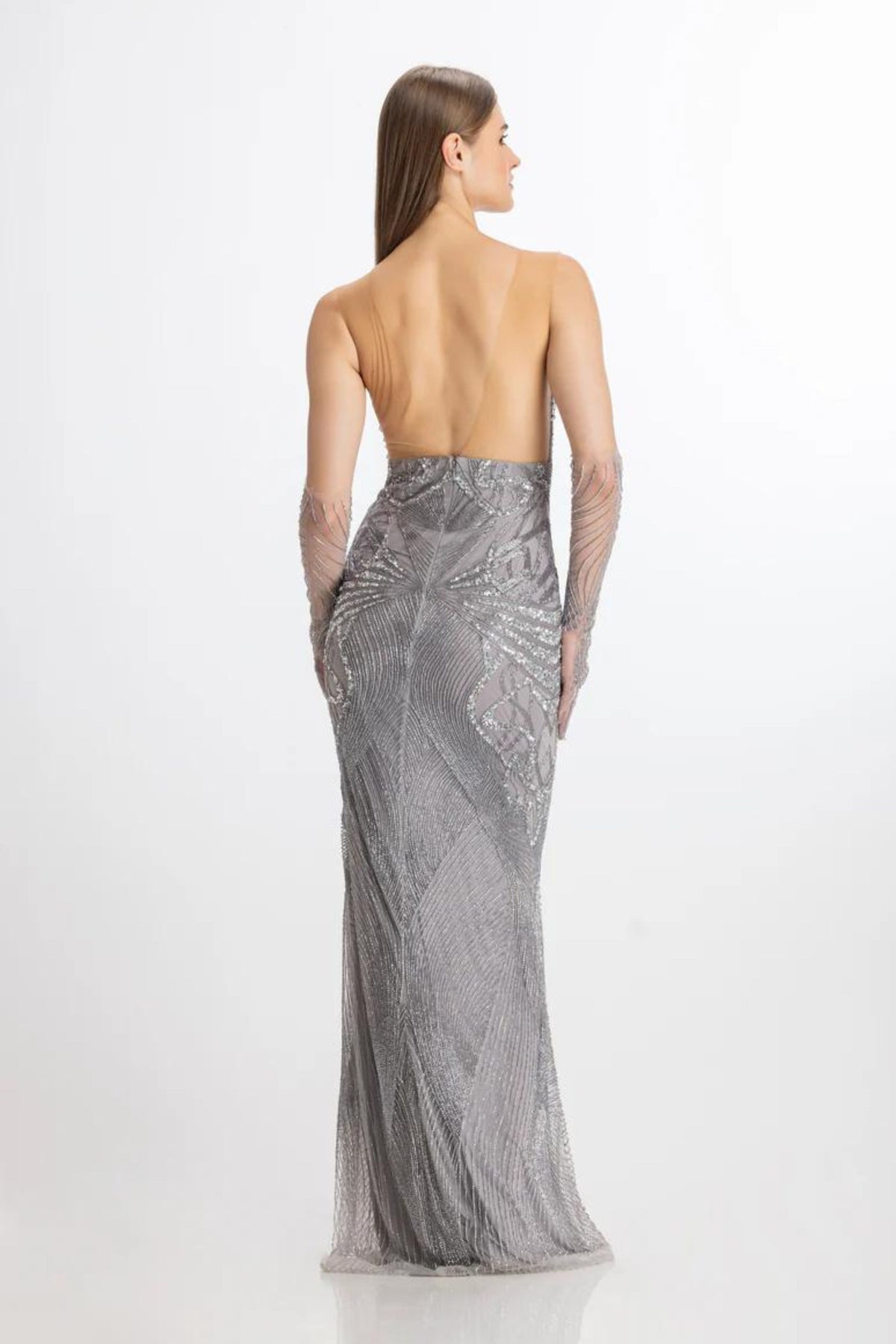 Lit grey corset fit gown