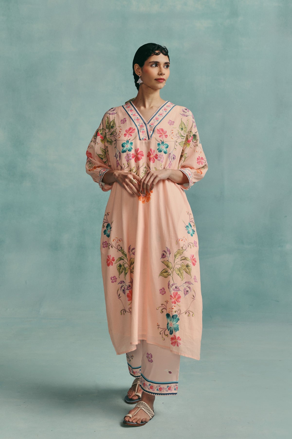 Rose Pink Kaftan Set