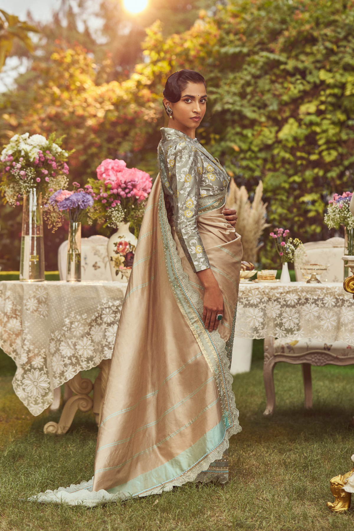 Sand Zari Handloom Sari