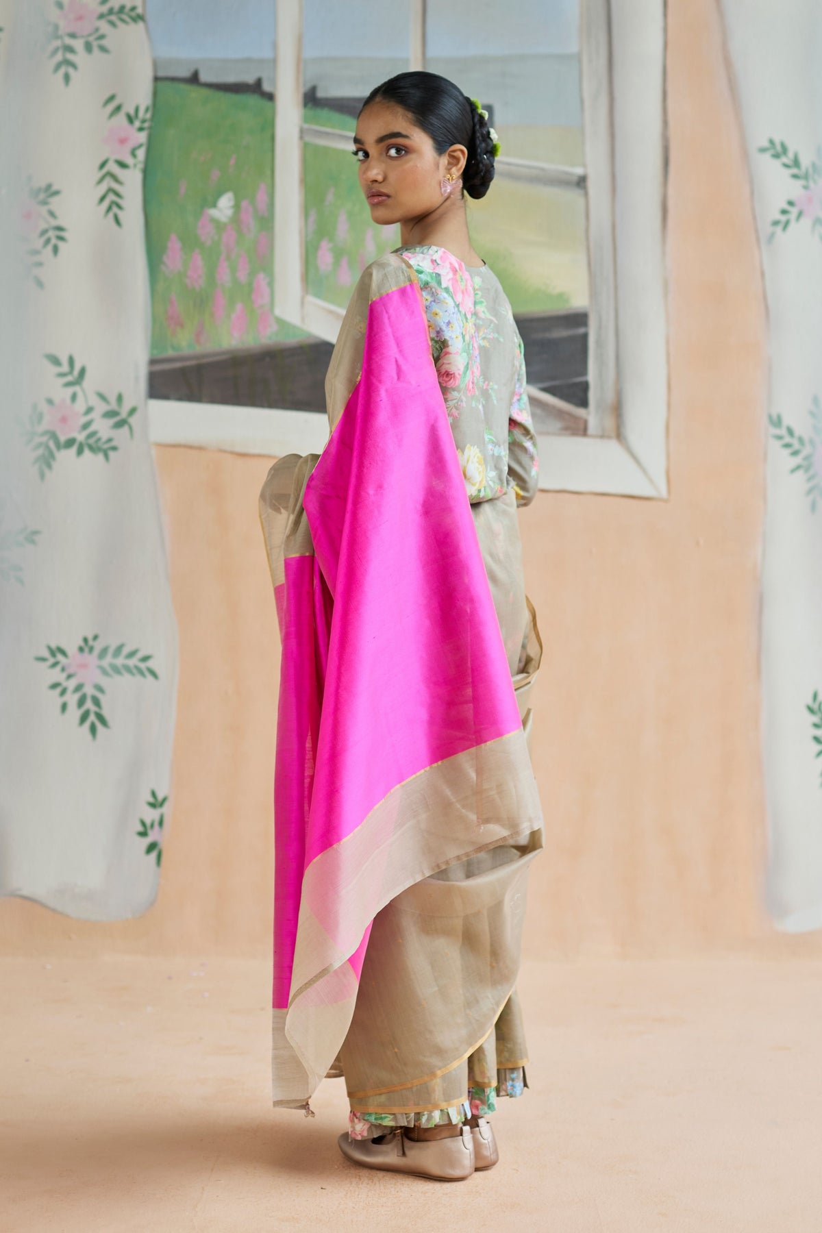 Dunes and Drift Chanderi Sari