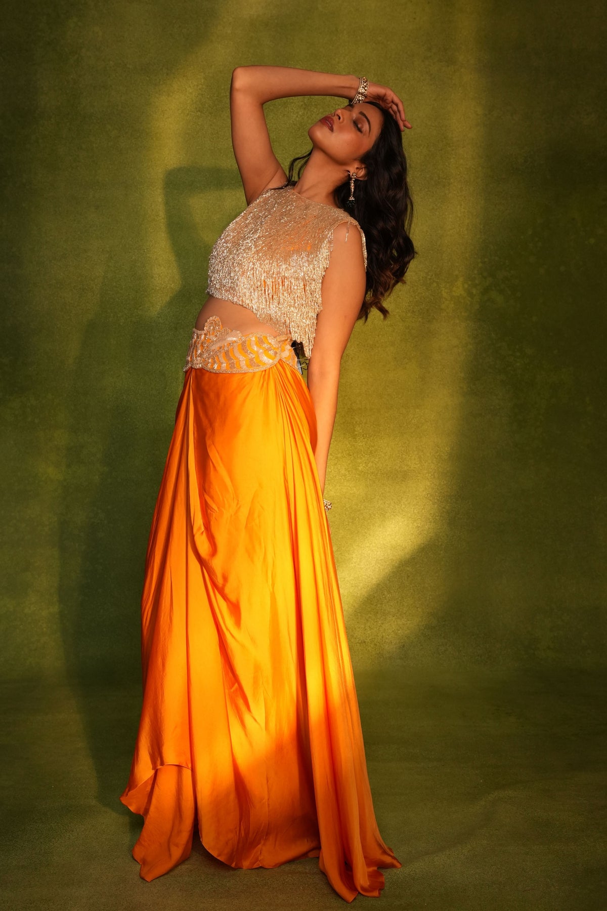 Orange Skirt Set