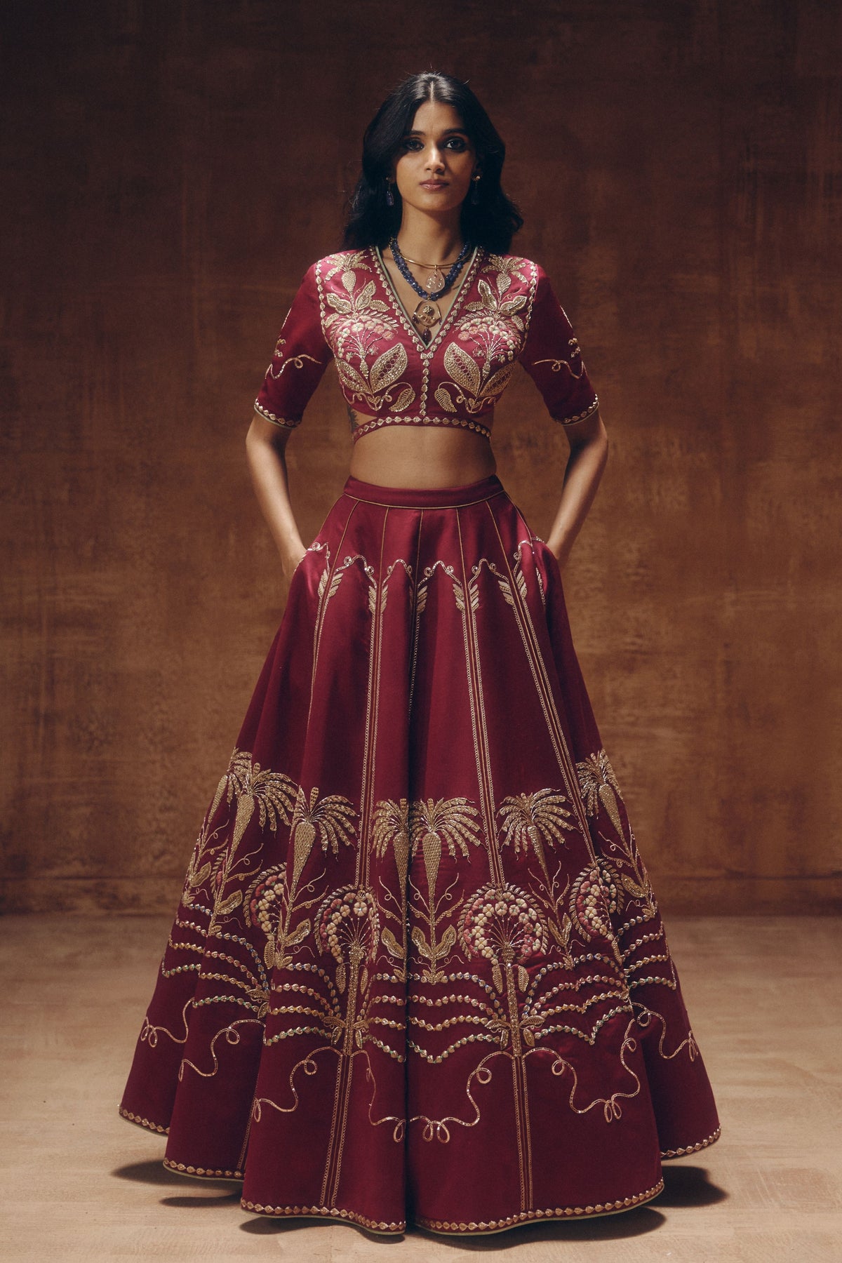 Turin Berry Lehenga Set