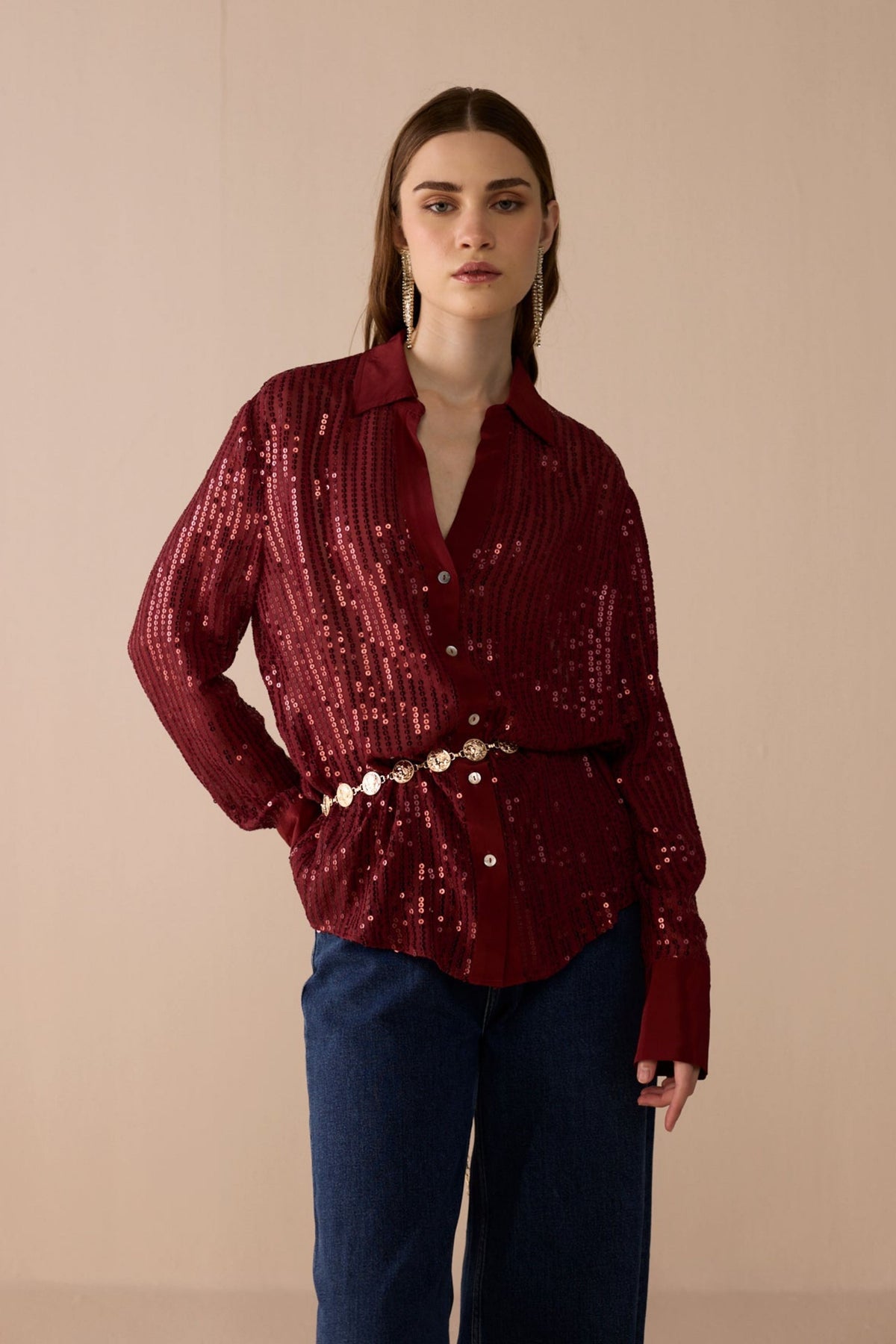 Burgundy Glam Shirt