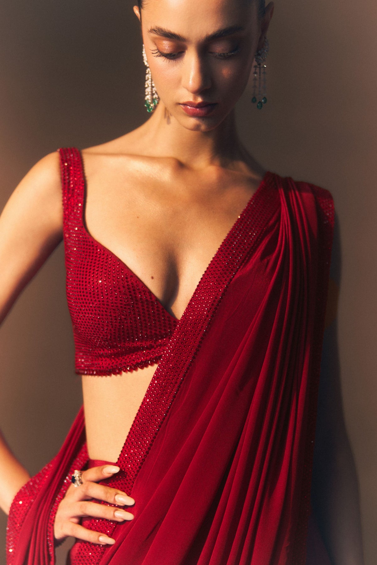 Rouge Saree Set
