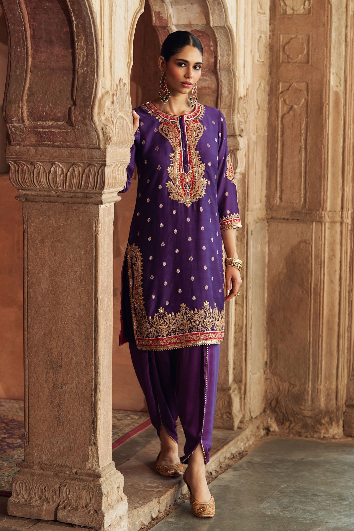 Fahmida Purple Kurta Set