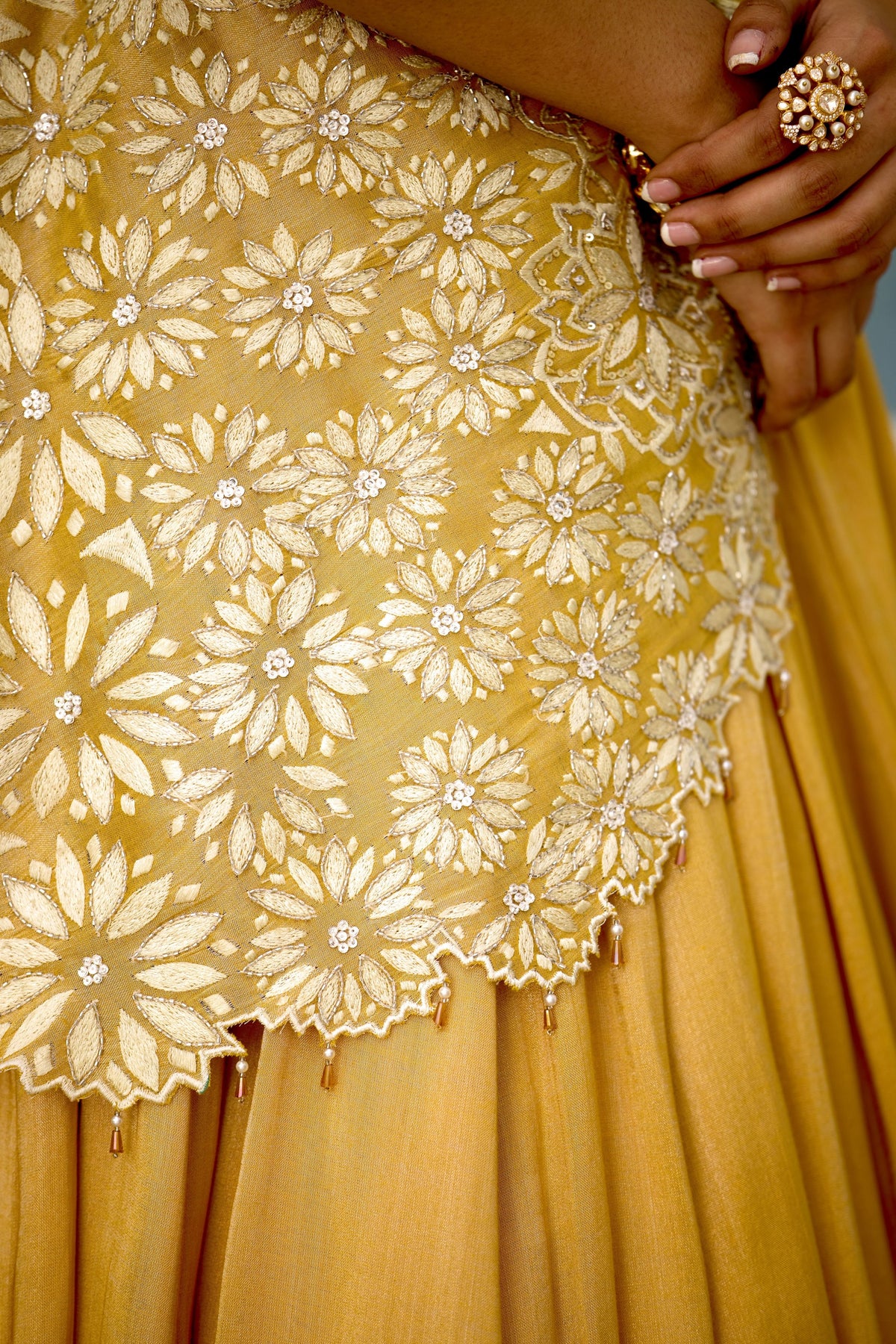 Marigold Muse Draped Lehenga Set