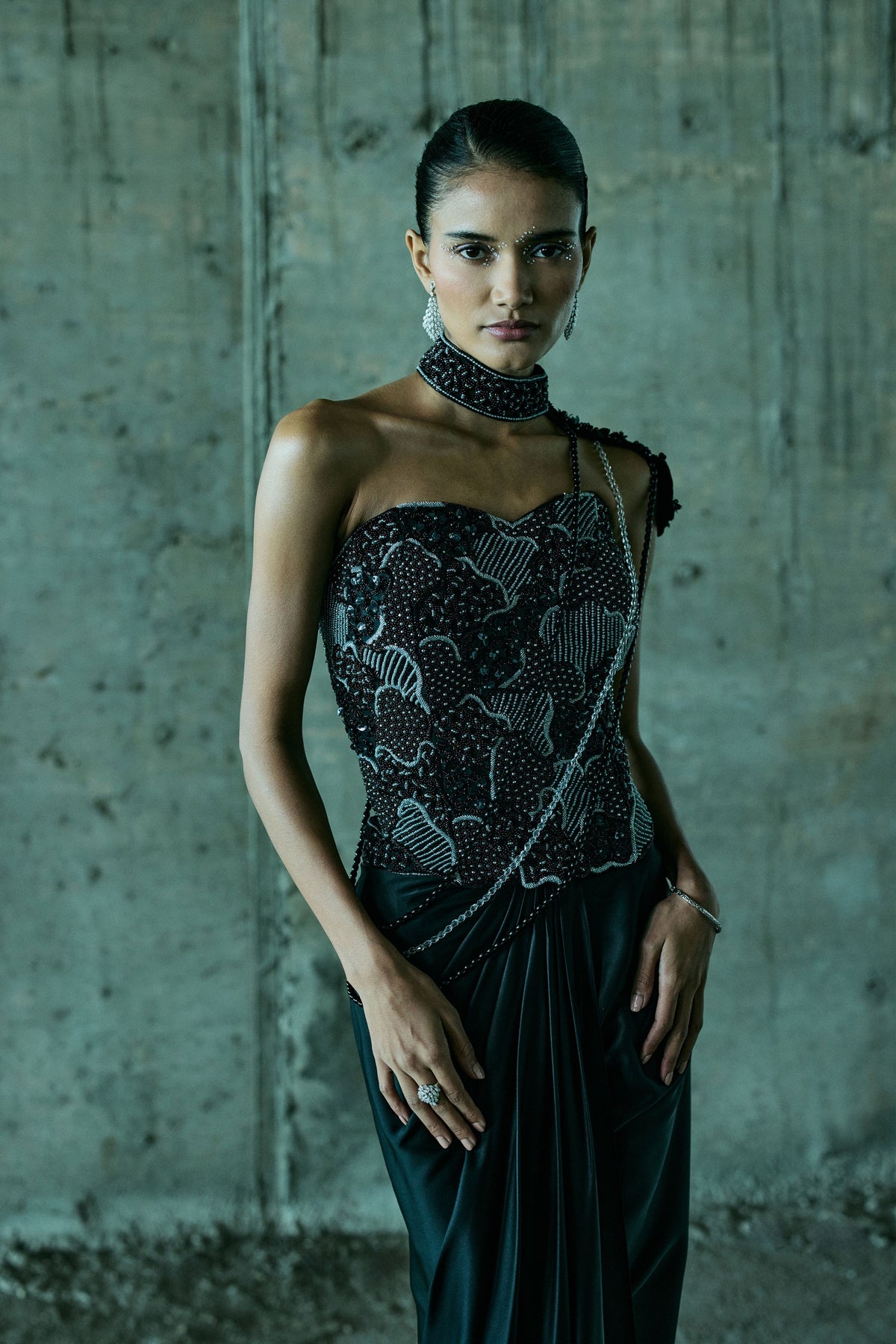 Black Corset and Skirt Set