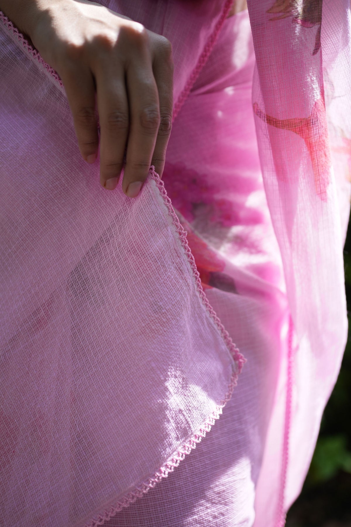 Juhi Elegant Floral Pink Saree