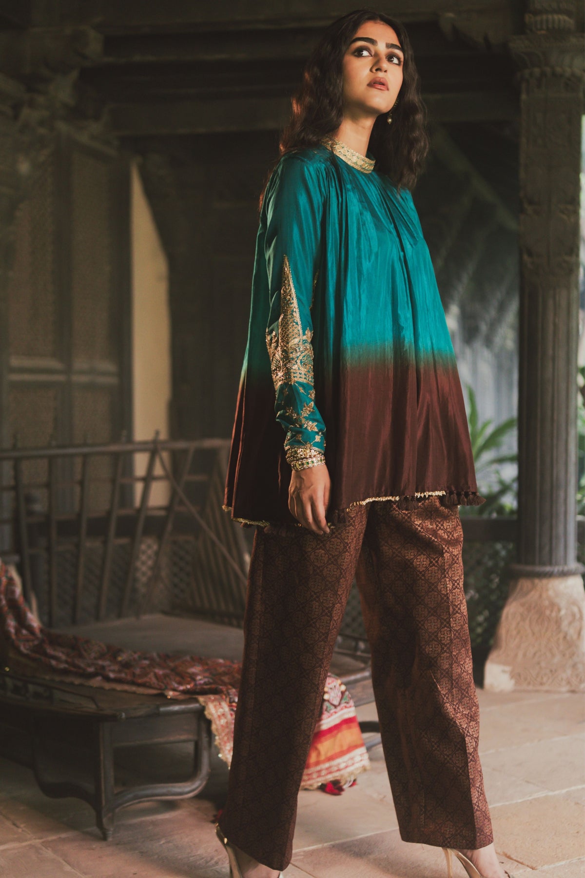 Suhani Brown-teal Tunic Set