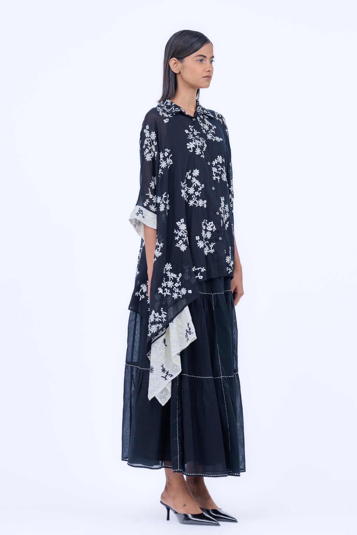 Black Ecru Cotton Shirt