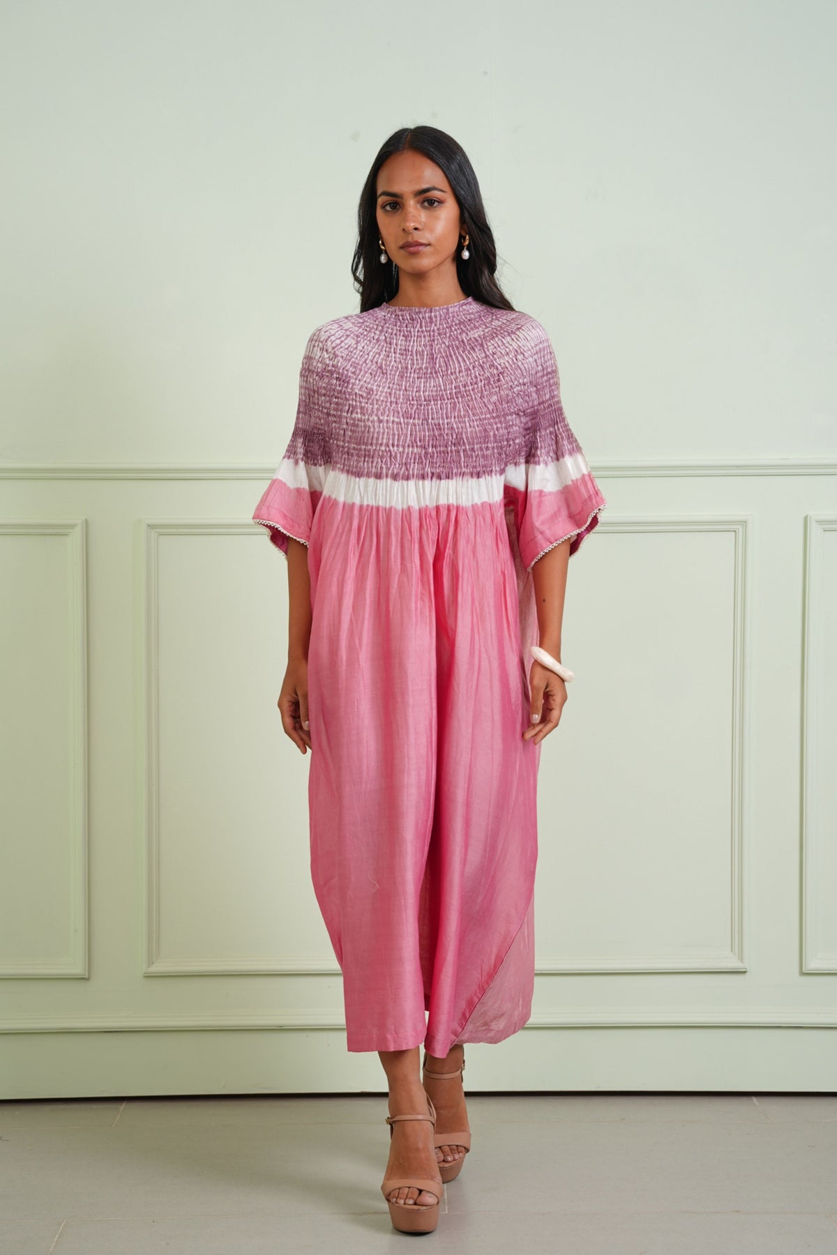Pink Lilac Shibori Kaftan