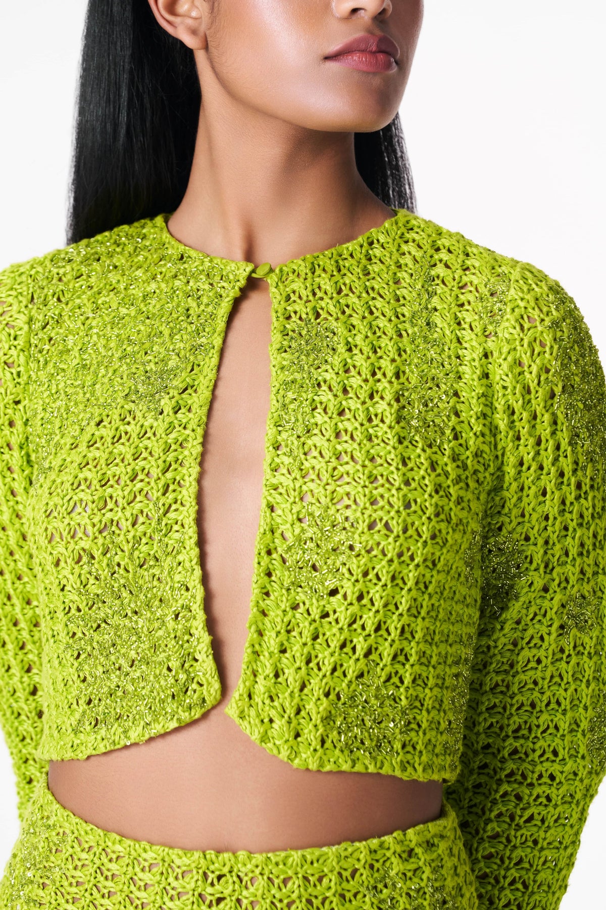 Chartreuse Crocheted Jacket