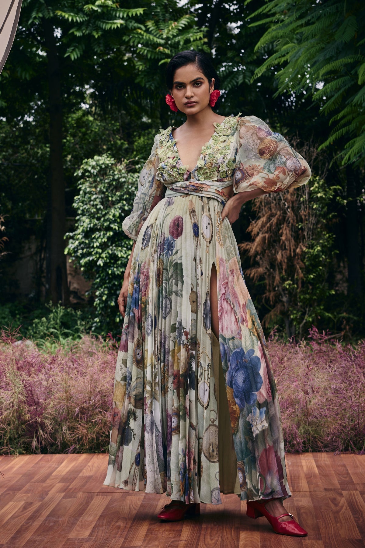 Antiquity Crossover Pleated Maxi