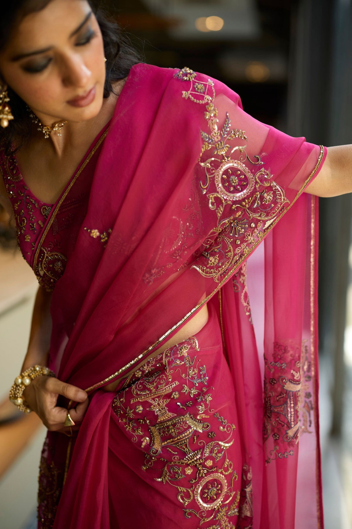 Pink Anugraha Saree