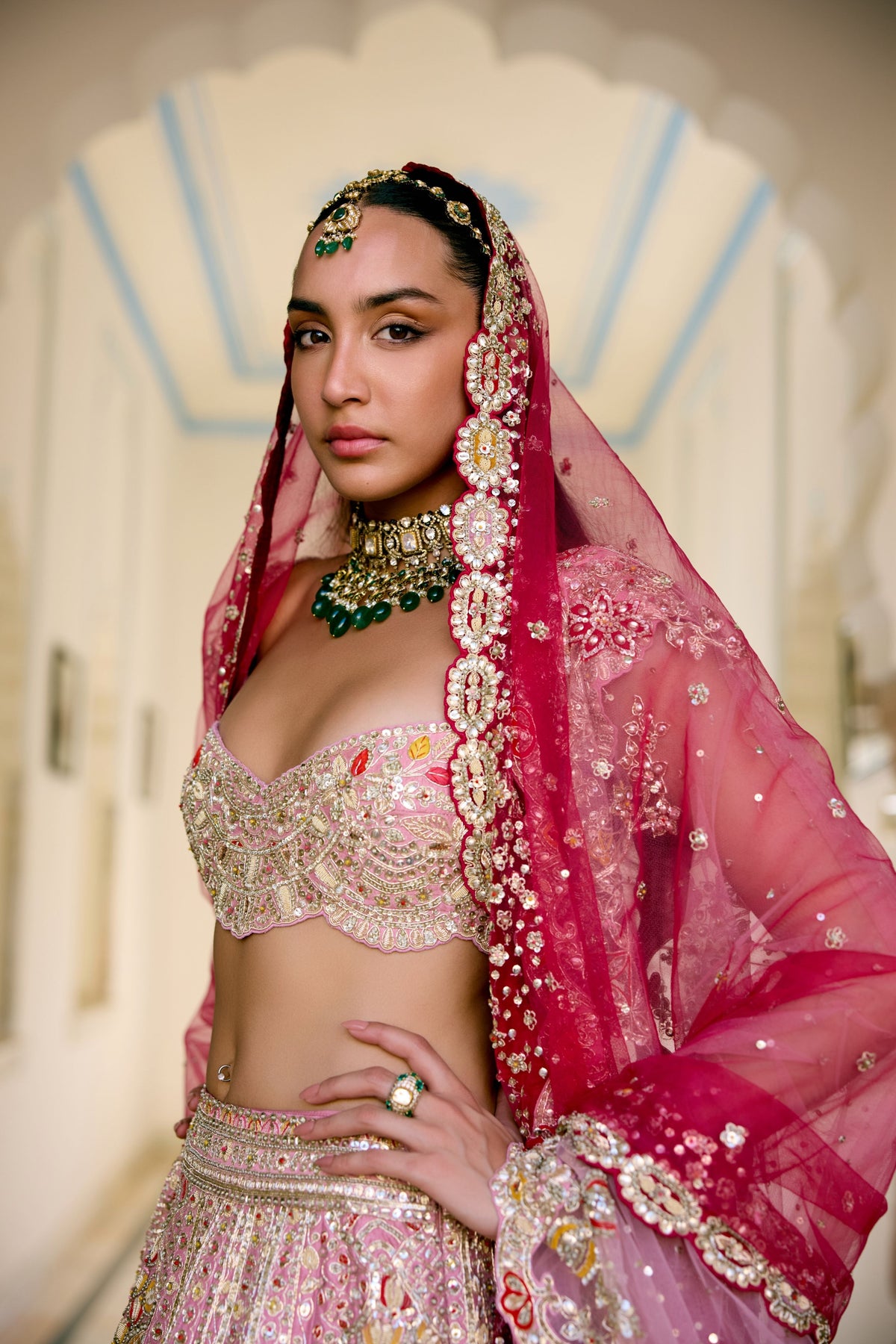 Bridal Lehenga Set in Pink