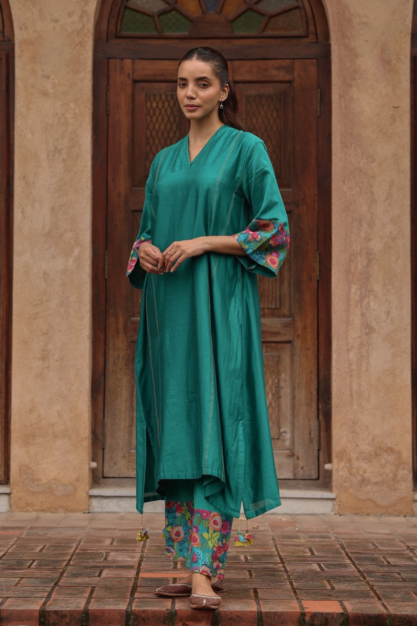 Teal Kurta Set - Vaayu - Elahe