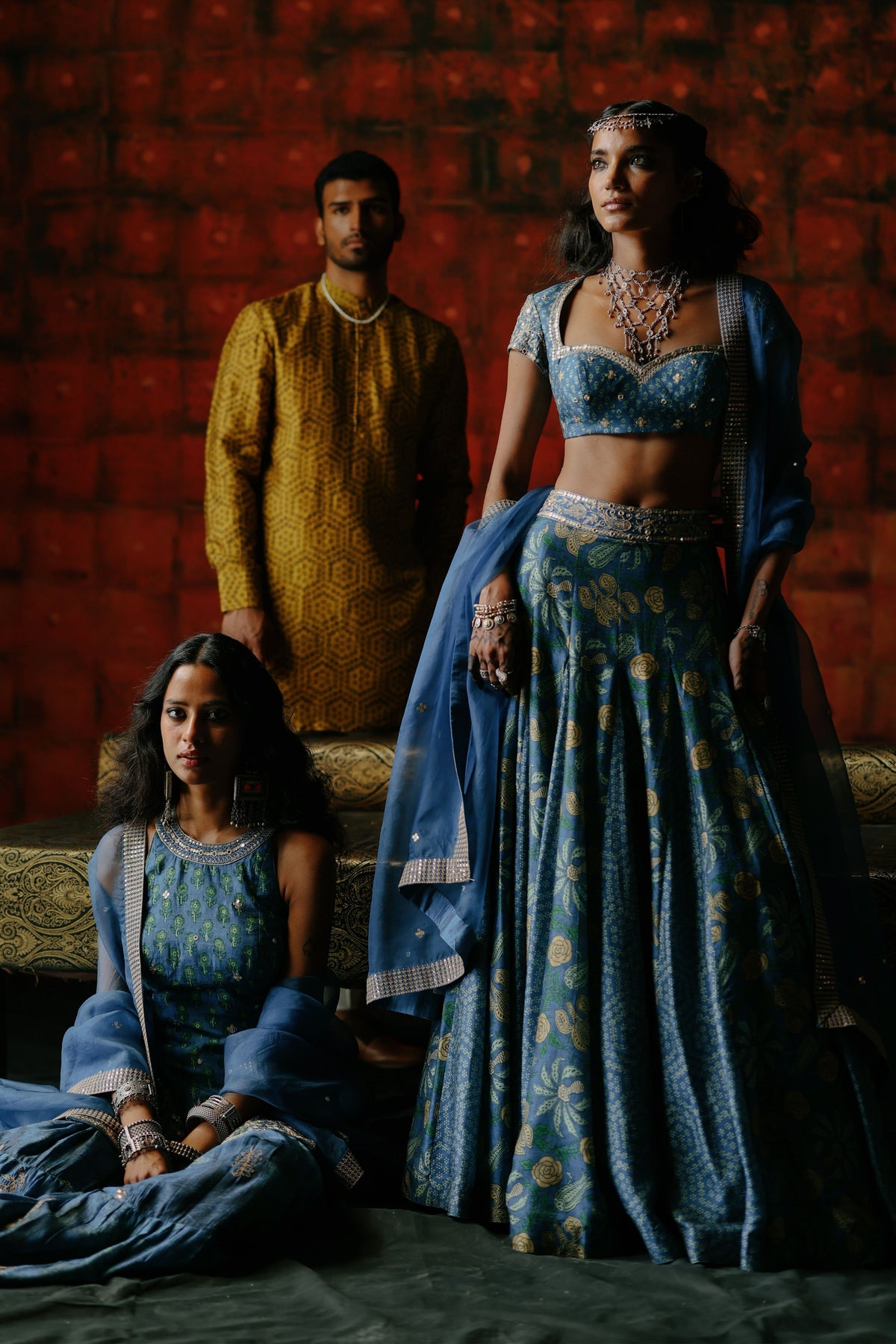 Indigo Lehenga Set