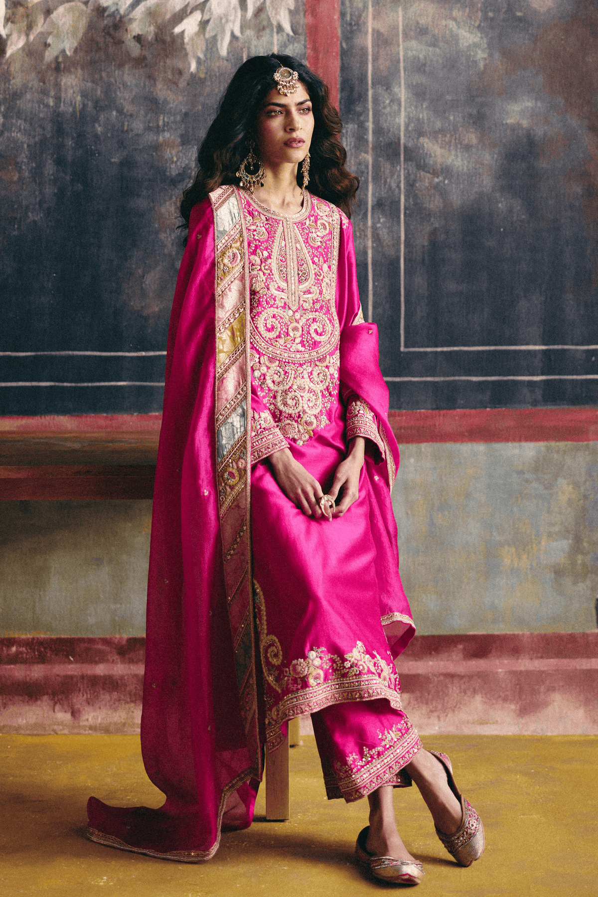 Fuchsia Pink Straight Kurta Set